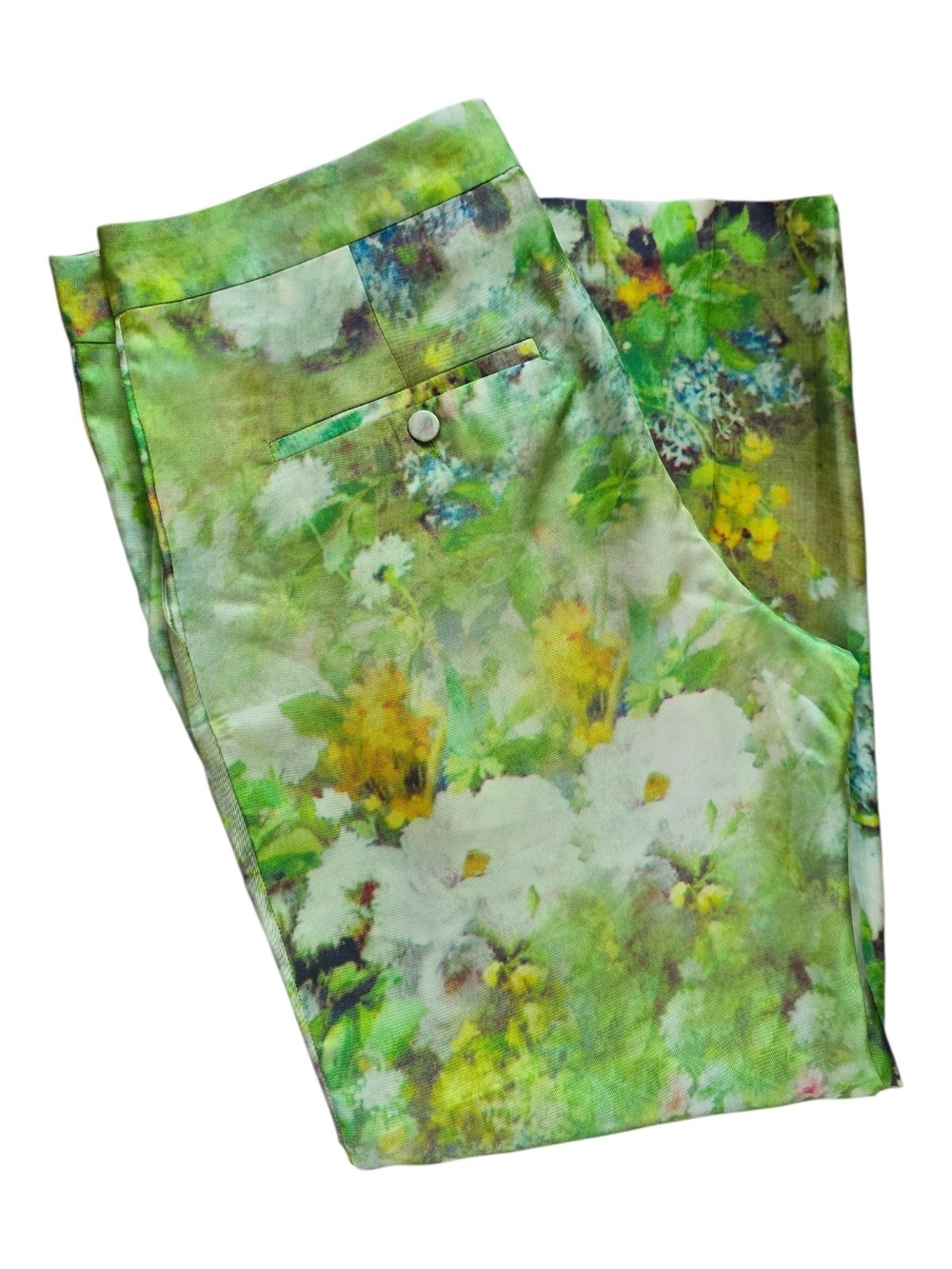 By Malene Birger 100% Silk Floral Print Trouser Ankle Pants